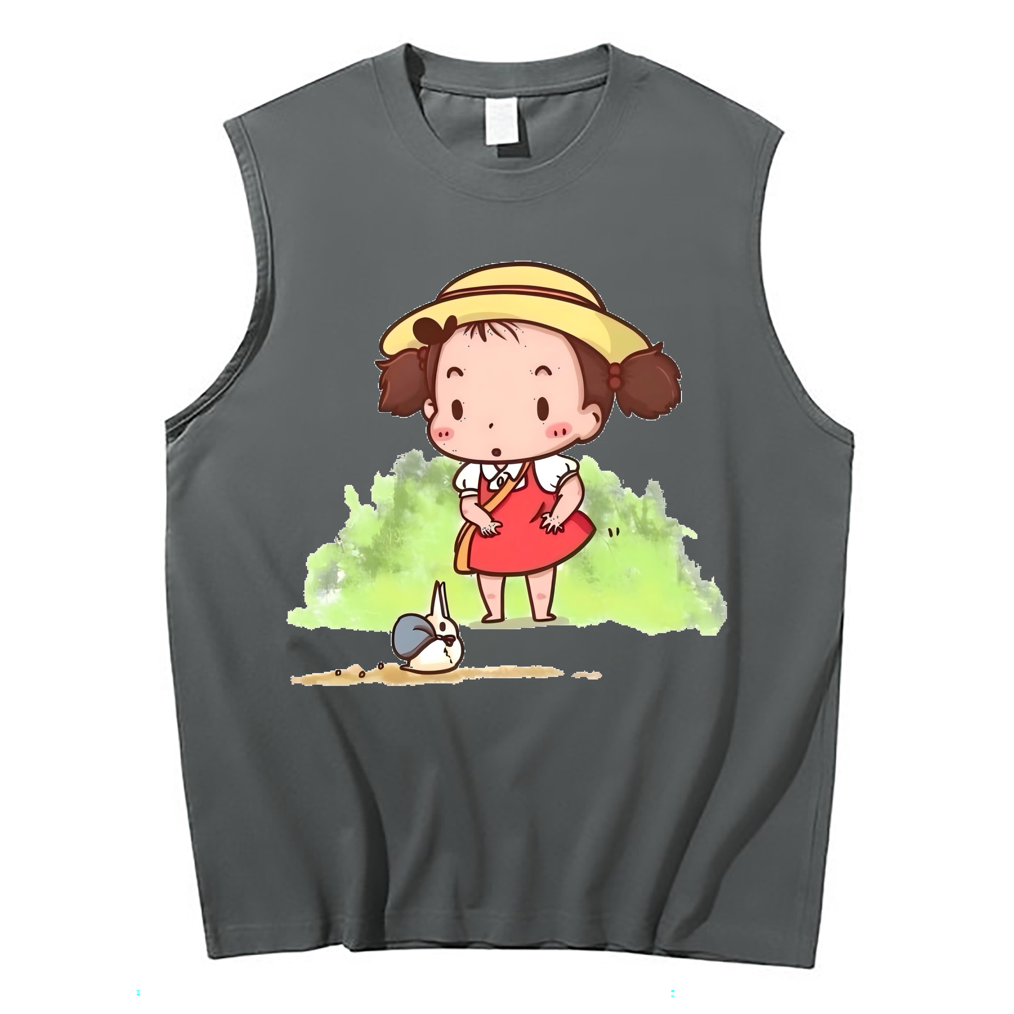 （画像用） となりのトトロ 草壁メイ 草壁サツキ My Neighbor Totoro Satsuki Kusakabe Mei Kusakabe コットン100％タンクトップ（フロントプリント）